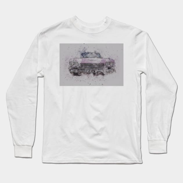 Classic Pink Cadillac convertible Long Sleeve T-Shirt by Andyt